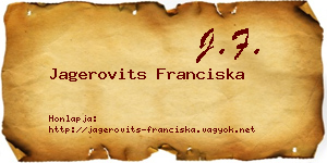 Jagerovits Franciska névjegykártya